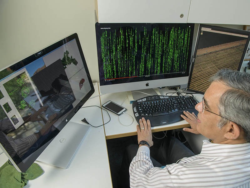 professor using computer